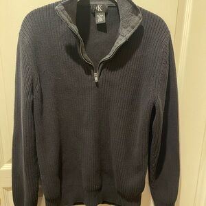 Calvin Klein Men's Charcoal Zip-Up Sweater